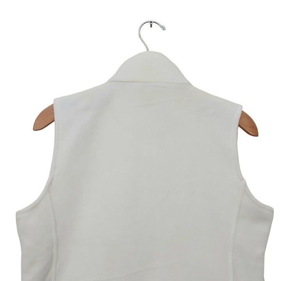 Woolrich Fleece Vest Womens Medium White Full Zip High Neck Lightweight Cozy - Picture 7 of 9